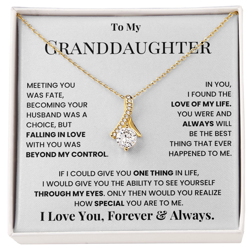 To my granddaughter, I love you, forever and always